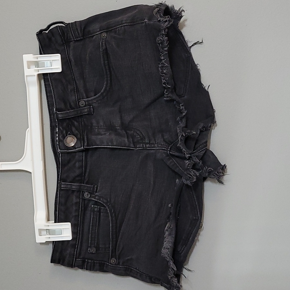 American Eagle Super Low Shortie Black Jean Shorts